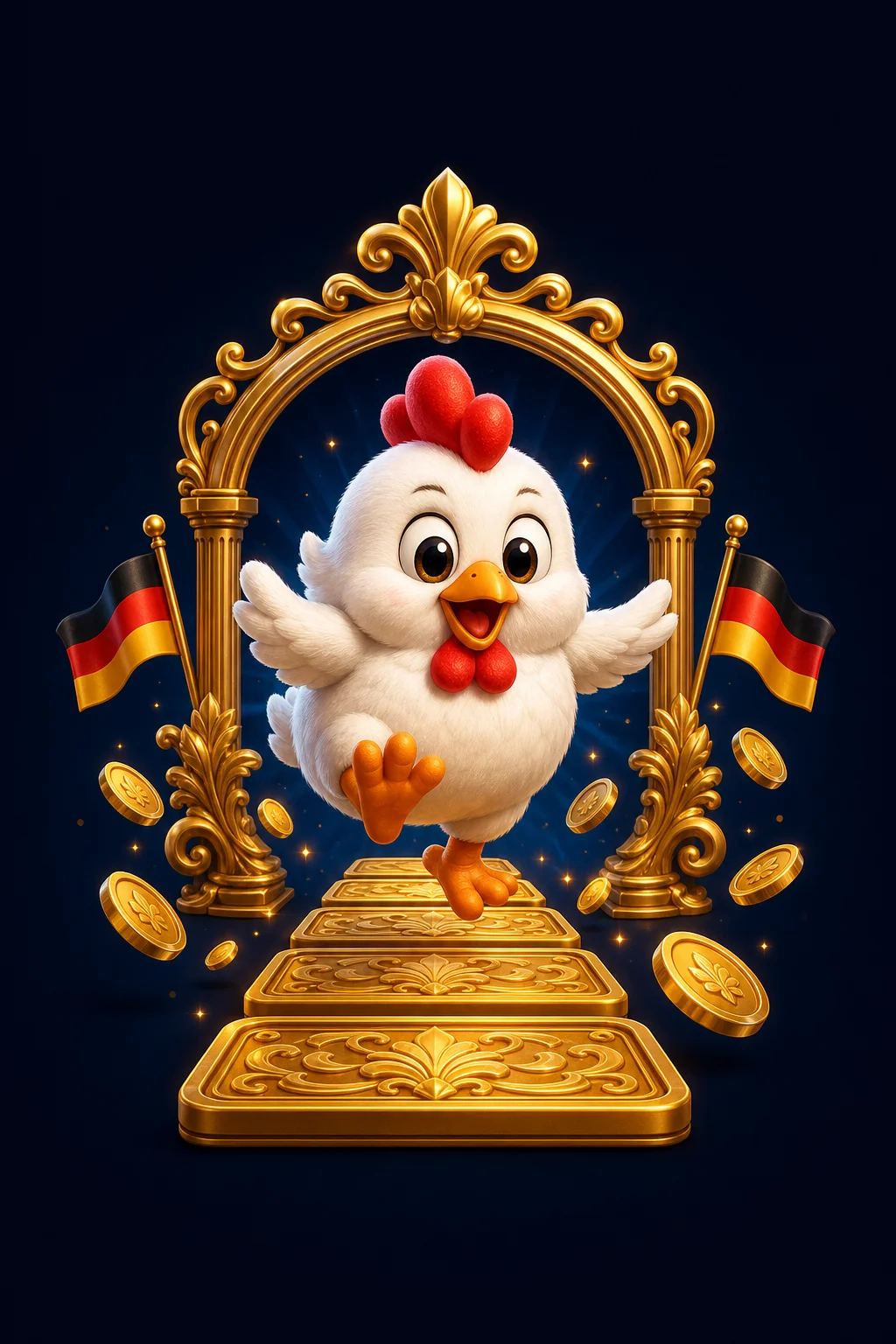 Chicken Road Gameplay Screenshot - Huhn überquert Strasse mit Multiplikator und Cash-Out-Button